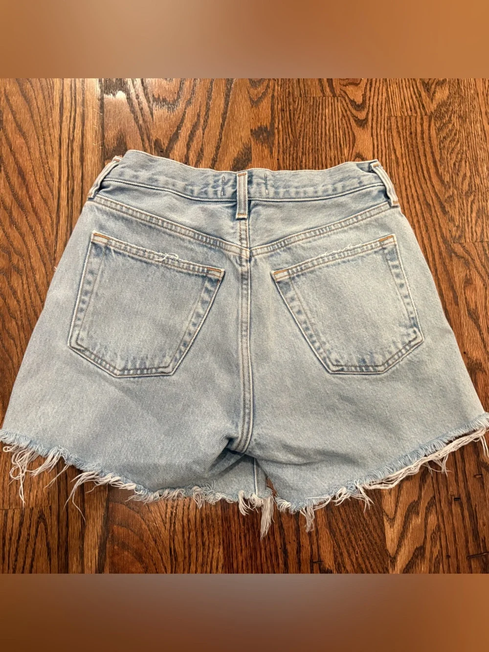 Agolde Parker Long Denim Cutoff Shorts